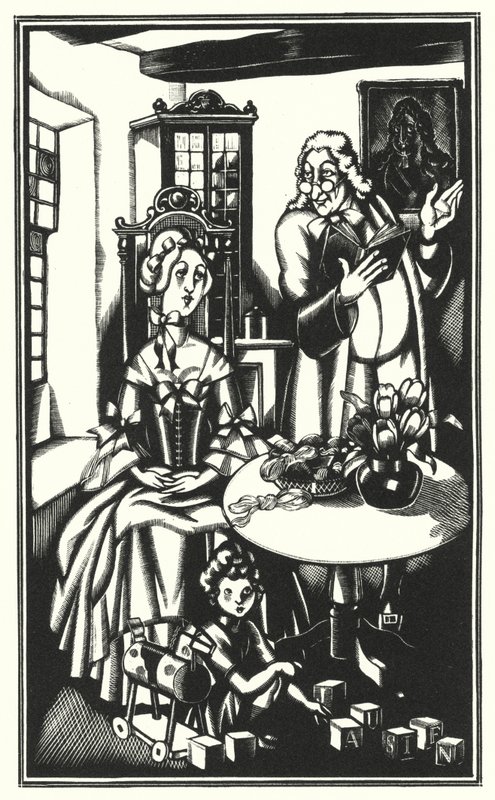 Laurence Sternen kuvitus Tristram Shandylle (litho) tekijältä John Austen