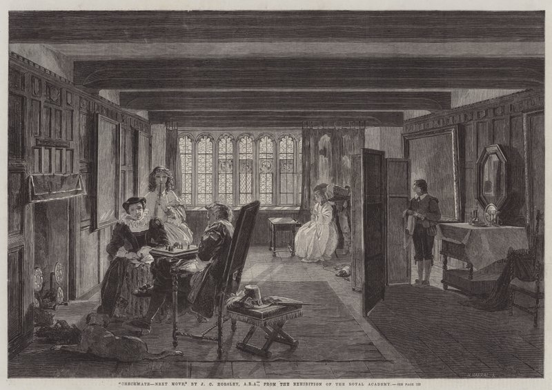 Checkmate, Next Move, Royal Academyn näyttelystä tekijältä John Callcott Horsley
