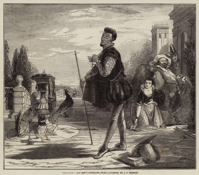 Malvolio auringossa, kahdestoista ilta tekijältä John Callcott Horsley