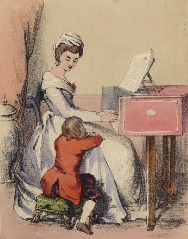 Marie Antoinette laulaa Dauphinille, kuningas Ludvig XVI:n pojalle tekijältä John Callcott Horsley