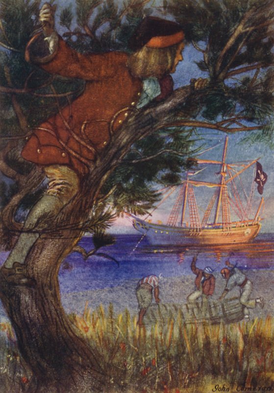 Kuvitus Treasure Islandille tekijältä John Cameron