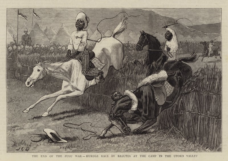 Zulusodan loppu, Basutos aitajuoksu leirillä Upokon laaksossa tekijältä John Charles Dollman