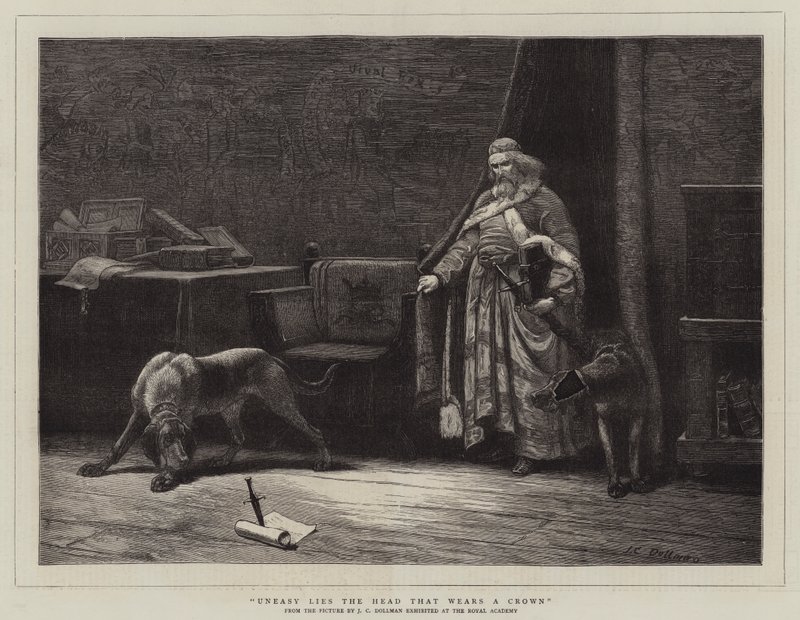 Epämiellyttävät valheet pää, jolla on kruunu tekijältä John Charles Dollman