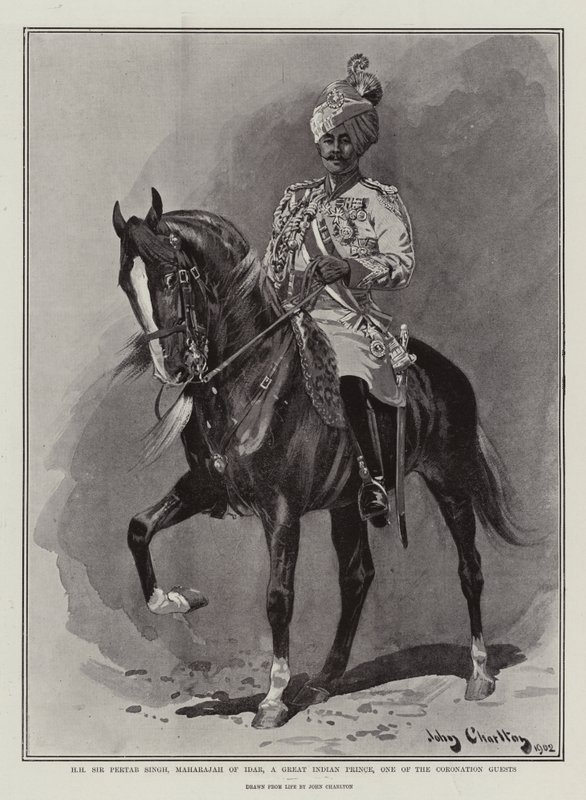 H H Sir Pertab Singh, Idarin Maharaja, suuri intialainen prinssi, yksi kruunausvieraista tekijältä John Charlton
