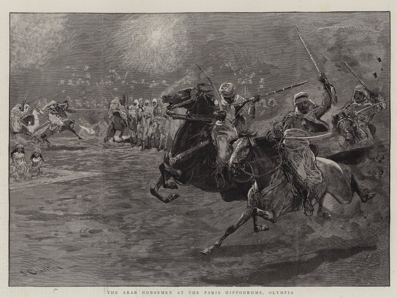 Arabiratsastajat Pariisin Hippodromilla, Olympia tekijältä John Charlton