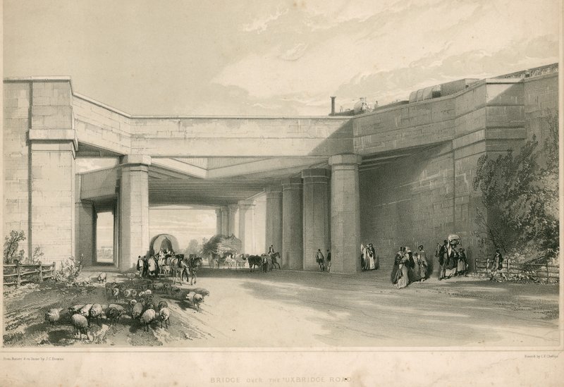Silta Uxbridge Roadin yli, Lontoo tekijältä John Cooke Bourne