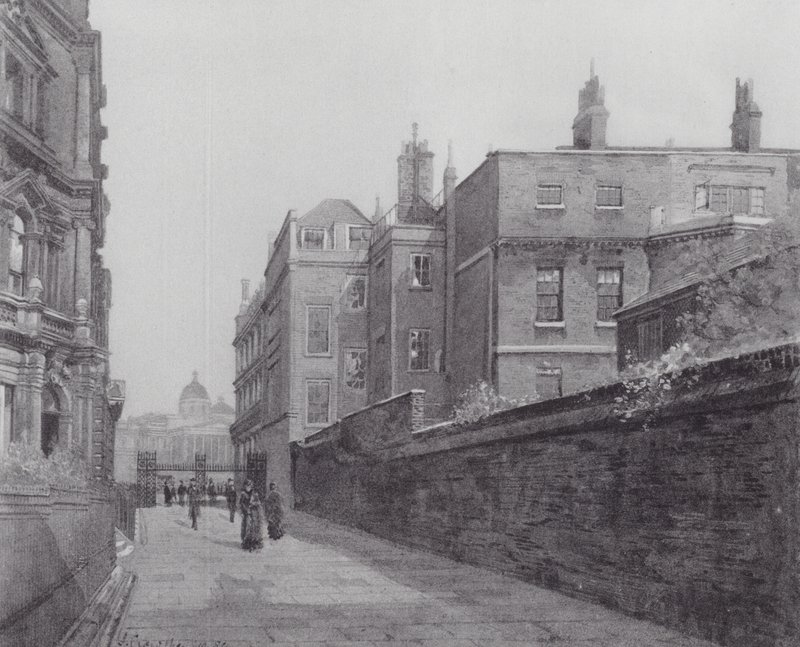 Kadonnut Lontoo: Trafalgar Squarelta Mallille (litografia). tekijältä John Crowther