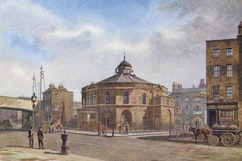 Kadonnut Lontoo: The Surrey Chapel, Blackfriars Road (värilitro). tekijältä John Crowther