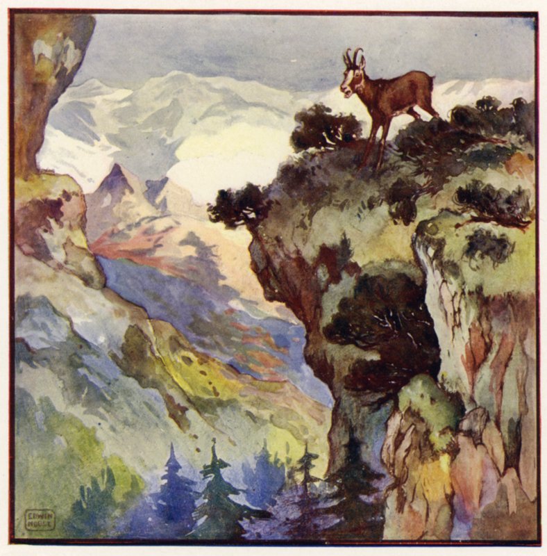 Saadakseni mitään mahdollisuutta minun on oltava valtavan kallion huipulla noin kaksituhatta jalkaa pääni yläpuolella (väri litho) tekijältä John Edwin Noble