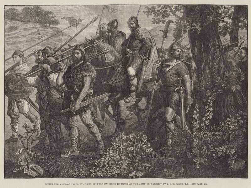 Kentin miehet marssivat Haroldin armeijan edessä tekijältä John Evan Hodgson