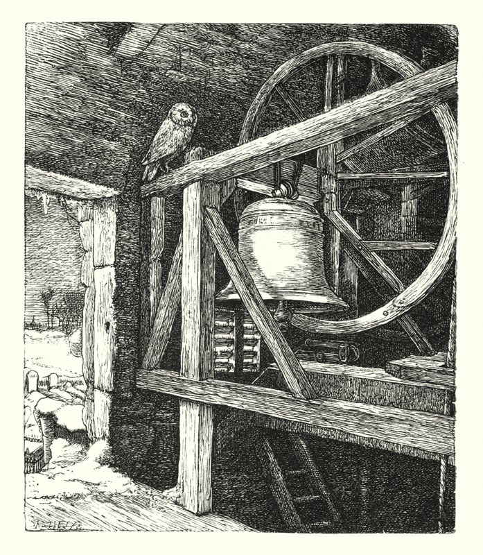 Vanhan vuoden kuolema (kaiverrus) tekijältä John Everett (after) Millais