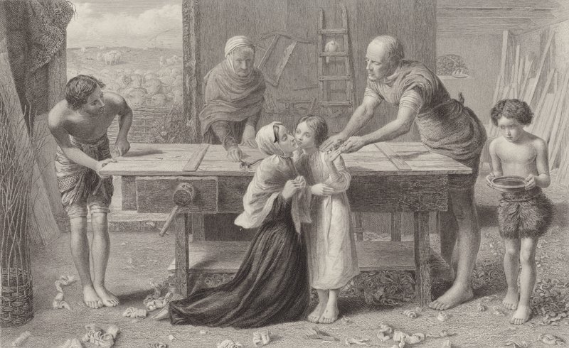 Kristus vanhempiensa talossa tekijältä John Everett Millais