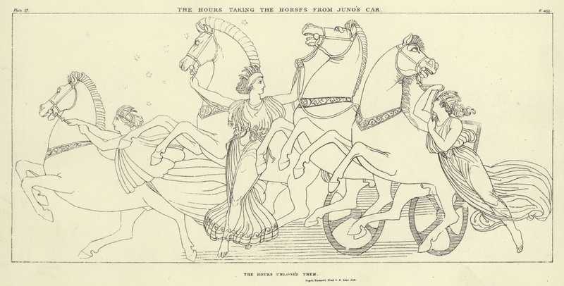 The Hours vie hevoset Junon autosta tekijältä John Flaxman