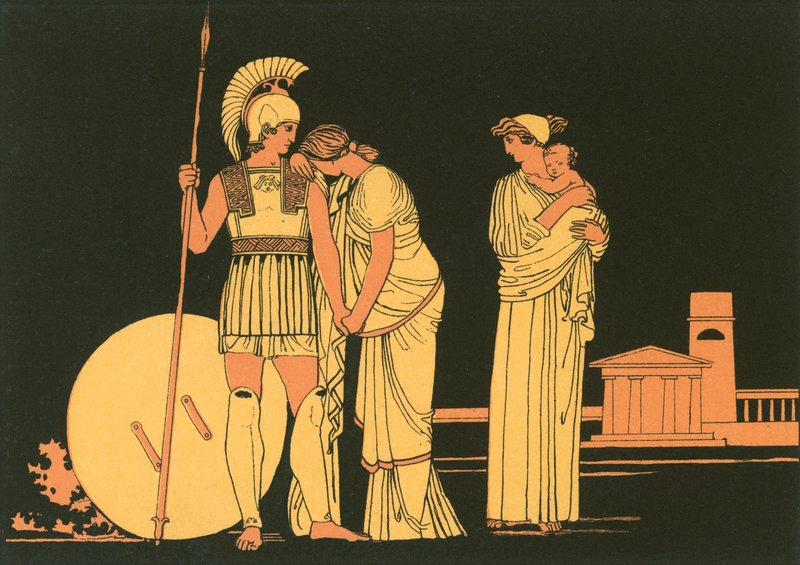 Hectorin ja Andromachen tapaaminen tekijältä John Flaxman