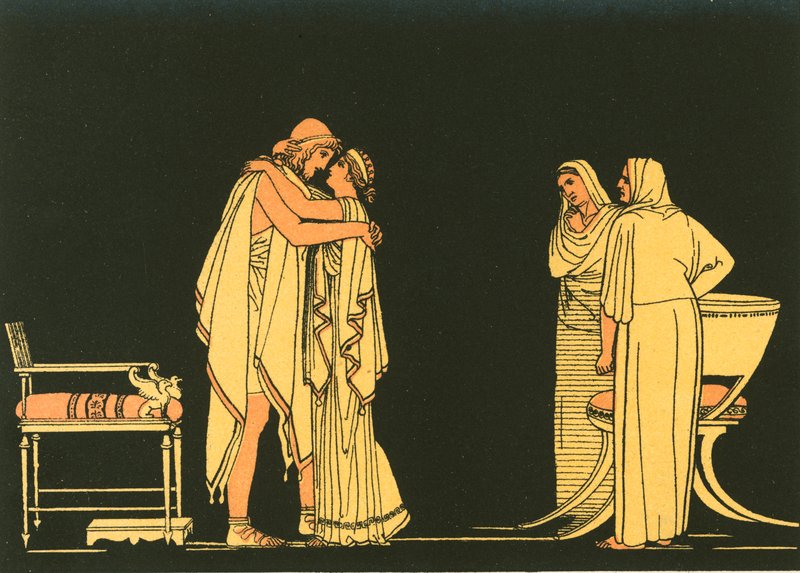 Odysseuksen ja Penelopen tapaaminen tekijältä John Flaxman