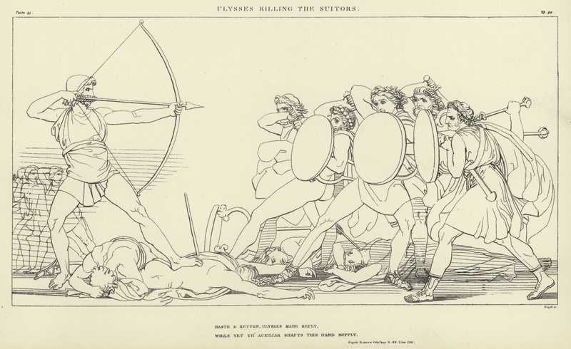 Ulysses tappaa kosijoita tekijältä John Flaxman