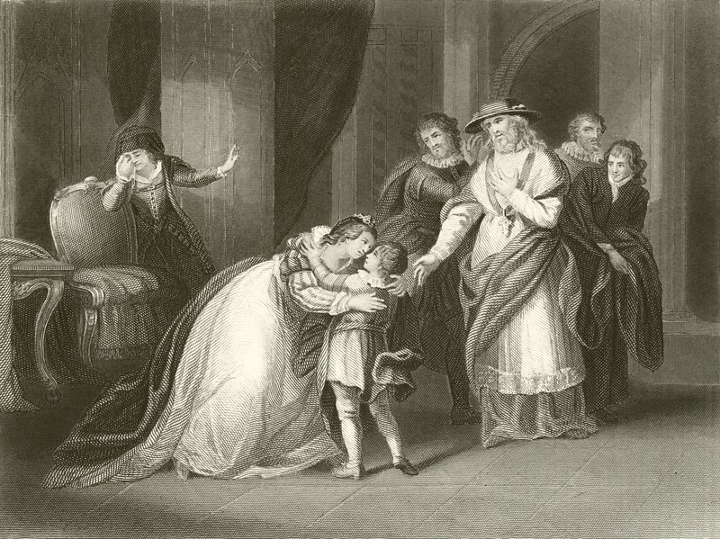 Elisabet kuningatar Edward IV:n ja hänen poikansa Yorkin herttuan eron jälkeen tekijältä John Francis Rigaud