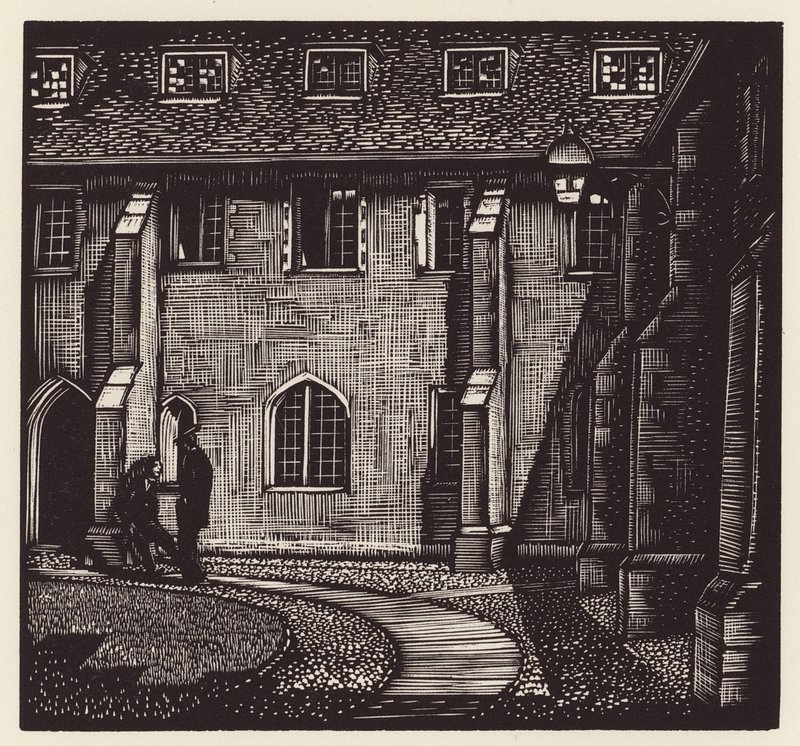 Cambridge: Corpus Christi, Old Court (puupiirros). tekijältä John Frederick Greenwood