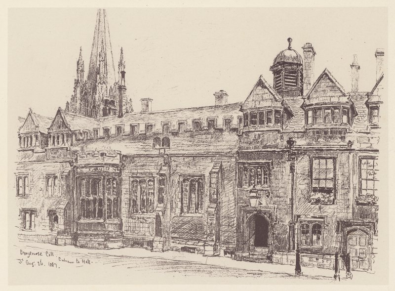 Brasenose College (litografia) tekijältä John Fulleylove