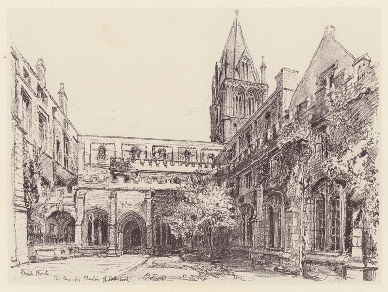 Christ Church Cloisters (litografia) tekijältä John Fulleylove