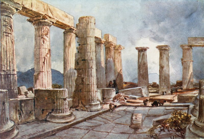 Apollon temppelin sisustus Bassaessa Arcadiassa tekijältä John Fulleylove