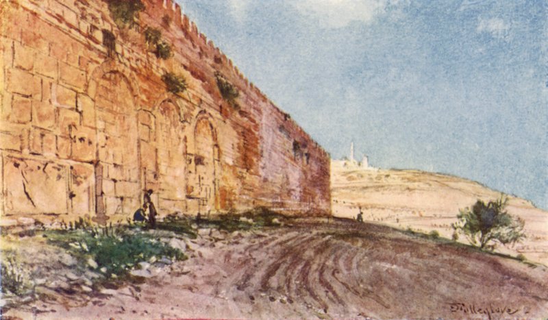 Jerusalem, Temppelialueen kolmoisportti (väri litho) tekijältä John Fulleylove