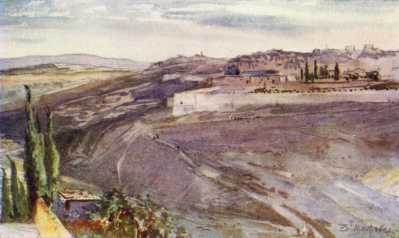 Jerusalemista, perinteisestä Öljymäen paikasta, jossa Kristus itki kaupungin yli tekijältä John Fulleylove