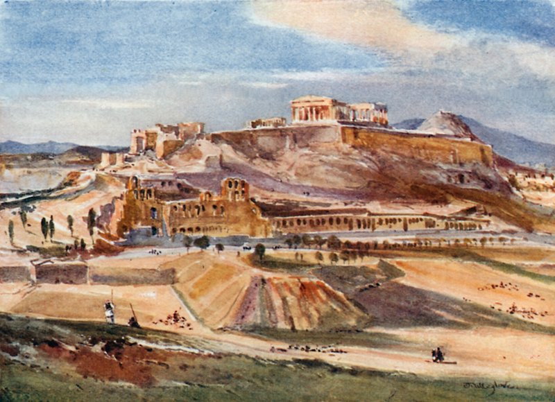 Akropolis Philopappos-kukkulan juurelta tekijältä John Fulleylove