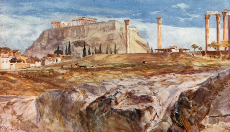 Akropolis ja Kallirrhoe etualalla tekijältä John Fulleylove