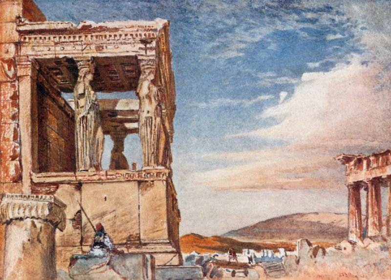 Erechtheumin karyatidiportico lännestä tekijältä John Fulleylove