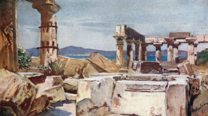 Athenen temppeli Aeginan saarella tekijältä John Fulleylove