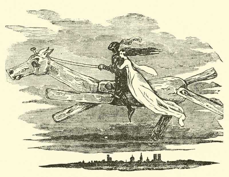 Don Quijote lumottu hevosella tekijältä John Gilbert