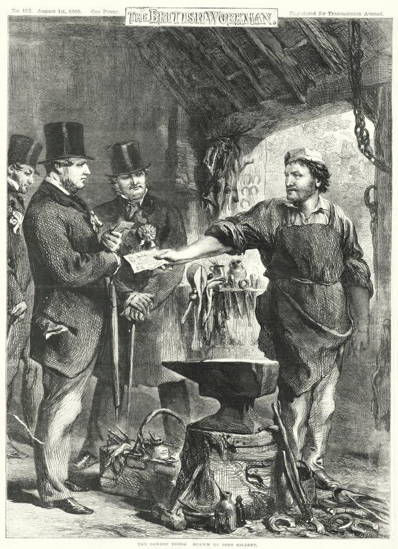 Rehellinen äänestäjä (kaiverrus) tekijältä John Gilbert
