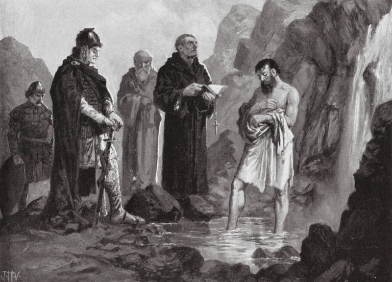 Boris I:n kaste, 864 (litografia) tekijältä John Harris Valda