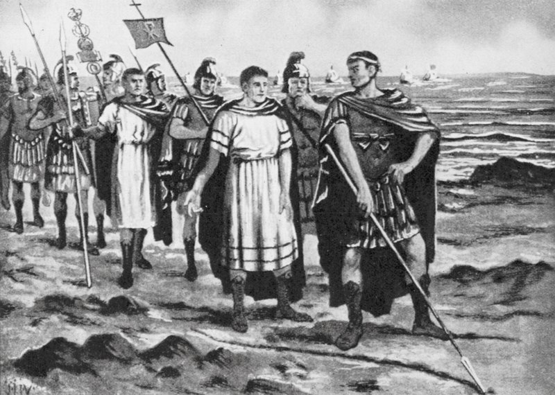 Konstantinus uuden pääkaupungin rajojen jäljittämisessä (litografia) tekijältä John Harris Valda