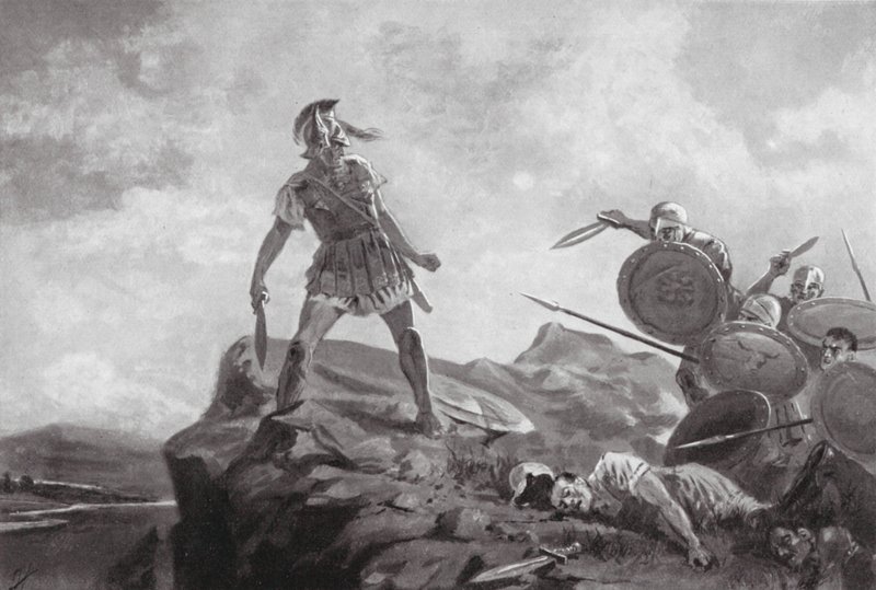 Philomeloksen kuolema (litografia) tekijältä John Harris Valda