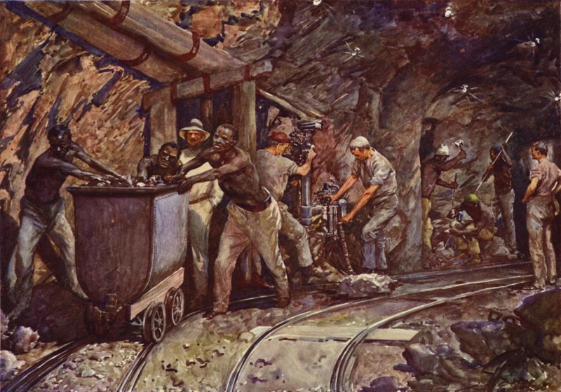 Kimberleyn timanttikaivokset (värilitho) tekijältä John Henry Frederick (after) Bacon