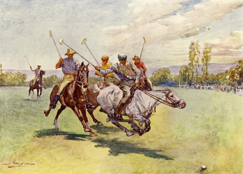 Polo Etelä-Afrikassa (väri litho) tekijältä John Henry Frederick (after) Bacon