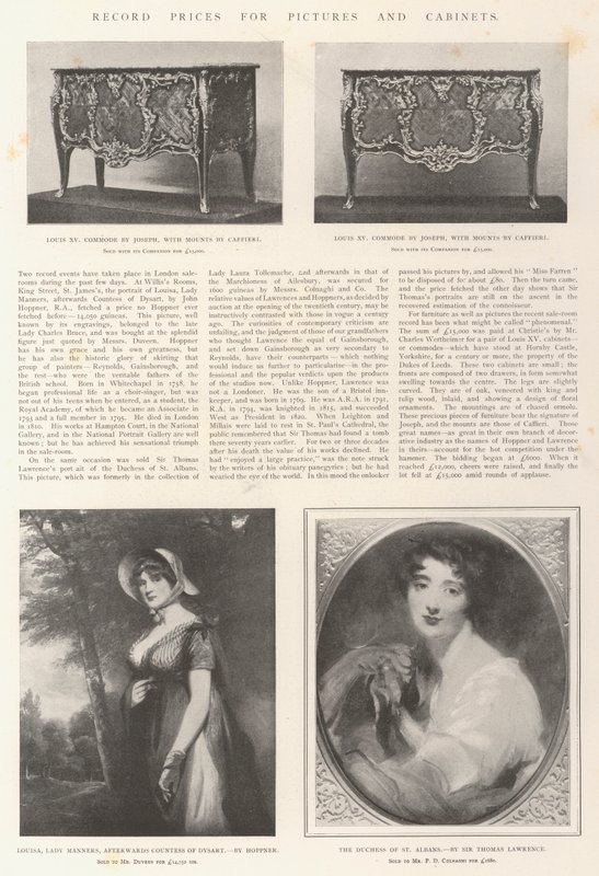 Ennätyshinnat kuville ja kaappeille tekijältä John Hoppner