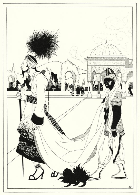 Kuvitus tarinaan Aladdin ja ihana lamppu (litho) tekijältä John Kettelwell