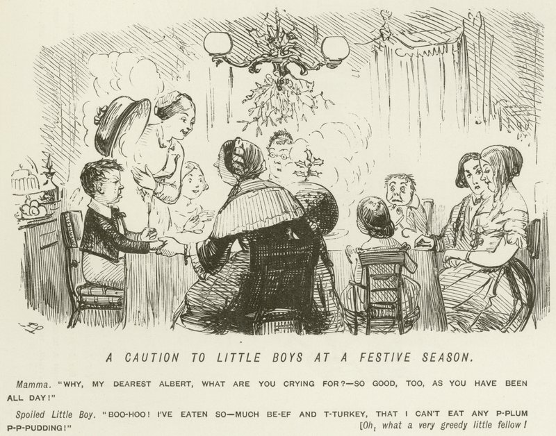 Varoitus pienille pojille juhlakaudella tekijältä John Leech