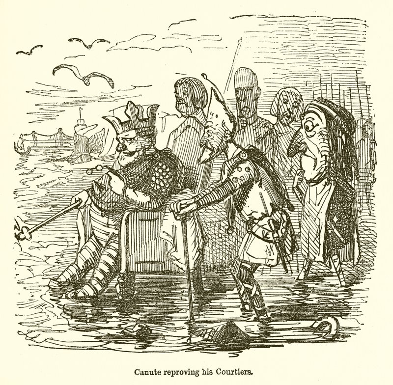 Canute nuhtelee hovimiehiä tekijältä John Leech