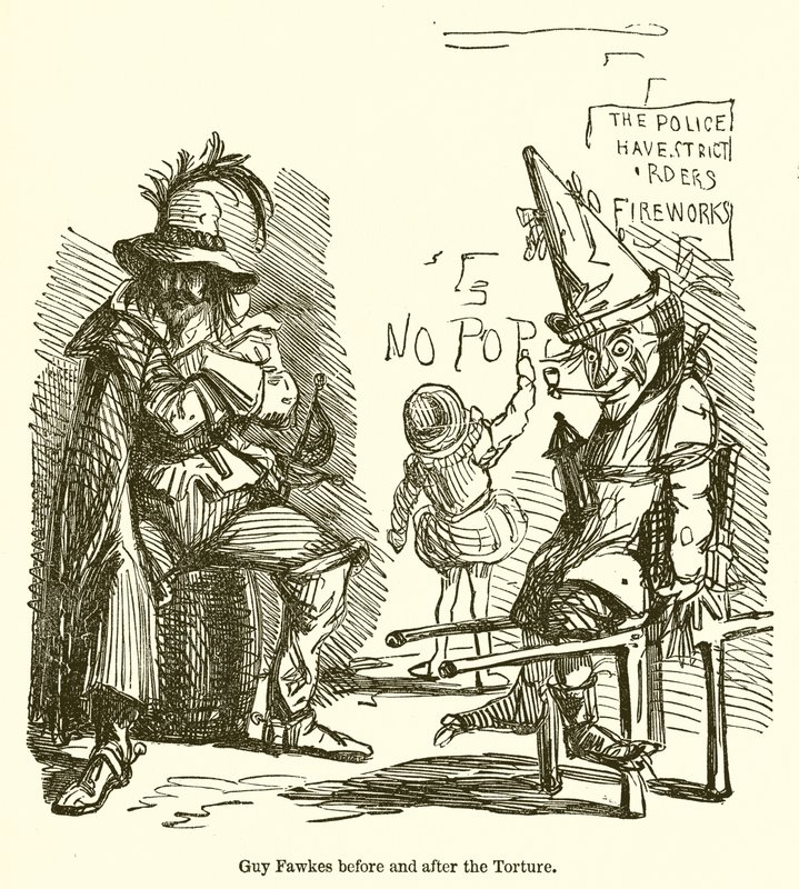 Guy Fawkes ennen ja jälkeen kidutuksen tekijältä John Leech