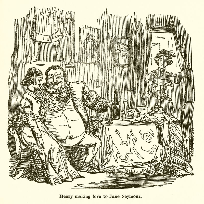 Henry rakastelee Jane Seymouria tekijältä John Leech