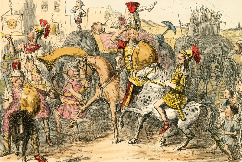 Pyrrhus saapuu Italiaan ryhmänsä kanssa tekijältä John Leech