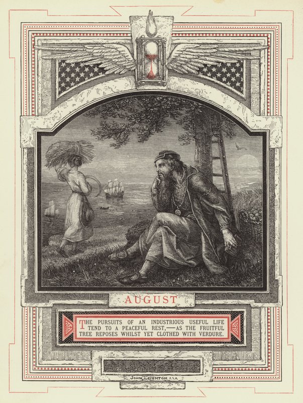 elokuu (kaiverrus) tekijältä John Leighton