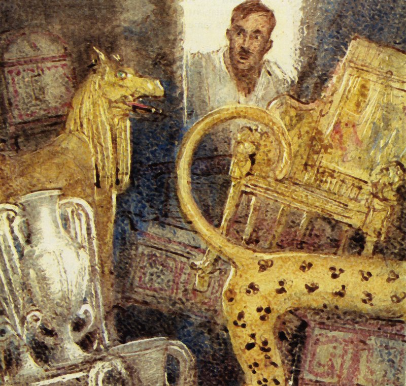 Howard Carter löysi Tutankhamonin kadonneen hautakammion (väriliitoskuva). tekijältä John Millar Watt