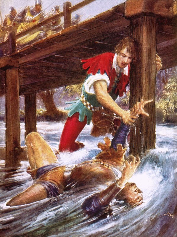 Robin Hood pelastaa Little Johnin joesta tekijältä John Millar Watt