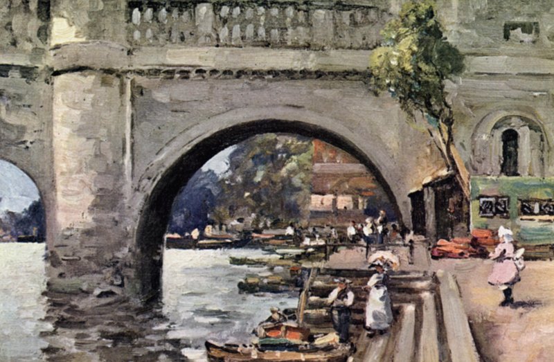 Richmond Bridge (väri litho) tekijältä John Muirhead