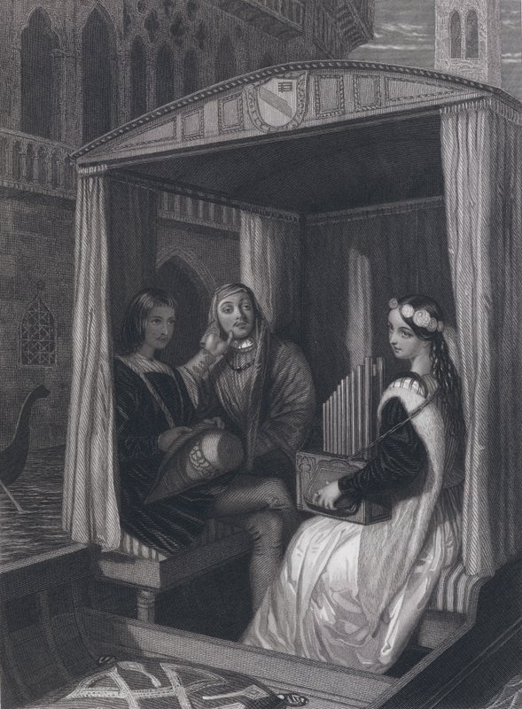 Lady Viola ja hänen opettajansa (kaiverrus) tekijältä John Rogers (after) Herbert
